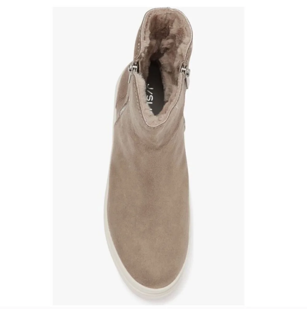 J/SLIDES Waterproof 2-Way Suede w/ Faux Fur Booties